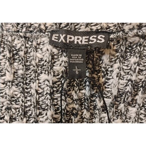 Express Sweater Women Crop Knit Size large Color Black & White - Picture 3 of 4